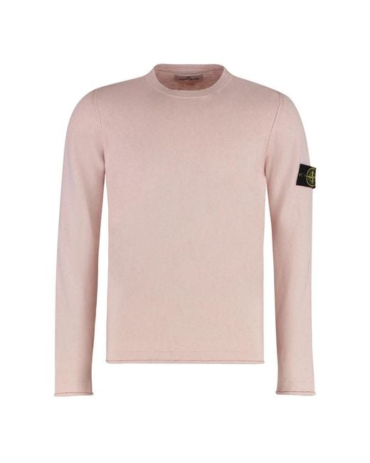 Round-Neck Knitwear di Stone Island in Pink da Uomo