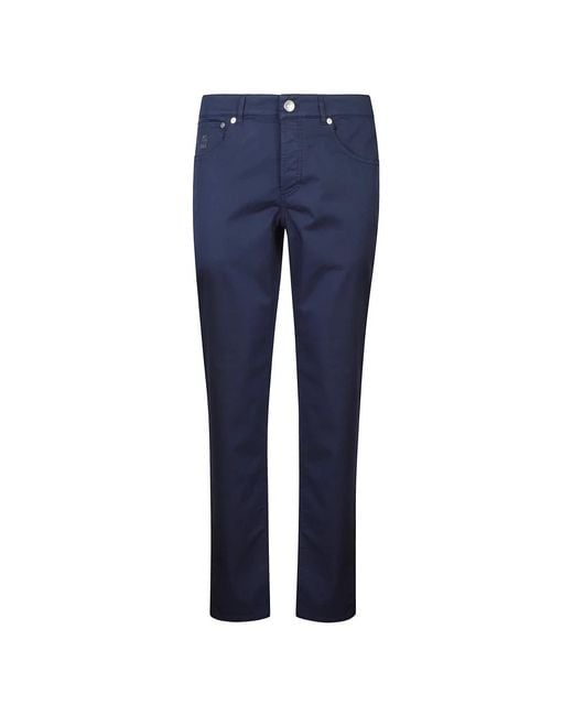 Brunello Cucinelli Blue Slim-Fit Trousers for men