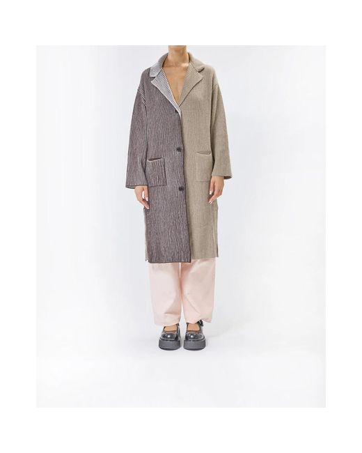 Moschino Brown Single-Breasted Coats