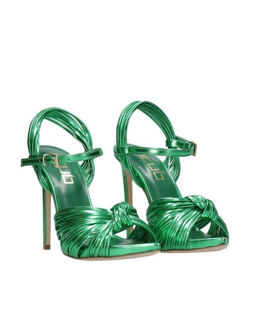 NCUB Green Grüne ledersandalen mit knöchelriemen
