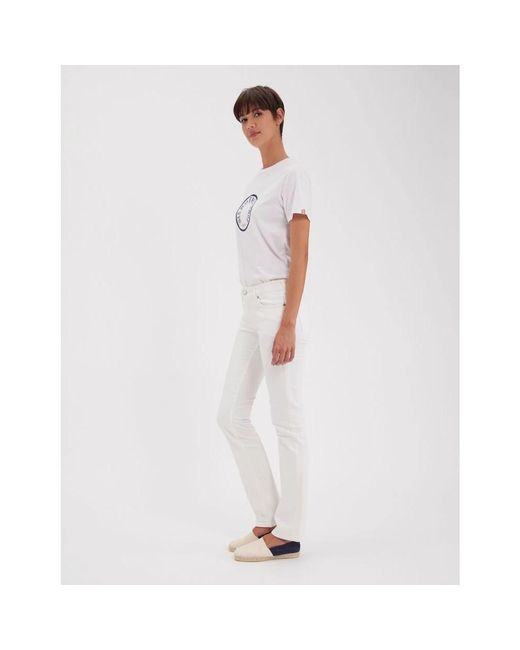 Ines De La Fressange Paris White Anemone jeans aus weißer baumwolle x notify