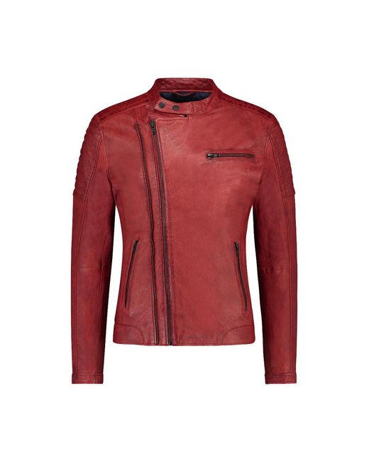 Mays & Rose Hooper Leather Jacket di Arma in Red da Uomo