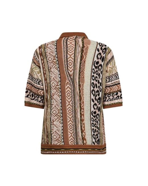 Laneus Brown Short Sleeve Shirts for men