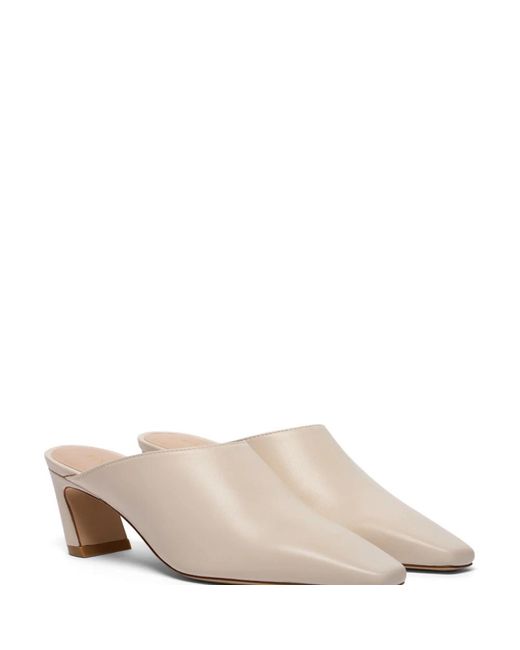Stuart Weitzman Natural Heeled Mules