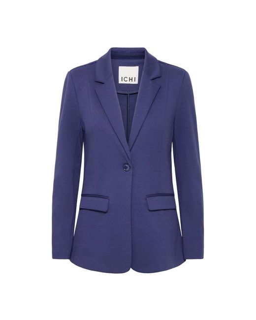 Ichi Jassen ,Blauw ,Leer Patriot Blazer Jas Klassieke Silhouet in het Blue
