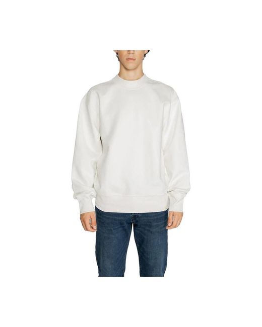 Calvin Klein Interlock Crew in het White voor heren