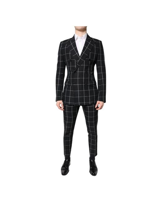 Dolce & Gabbana Black Double Breasted Suits for men