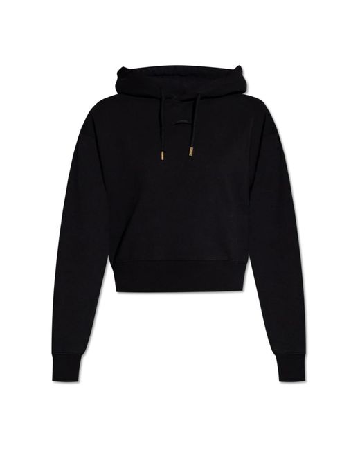 Jacquemus Hoodies & Sweatvesten ,Zwart ,Katoen Hoodie Met Logo in het Black