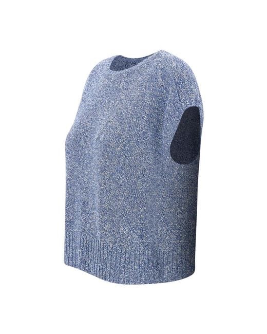 Kangra Blue Round-Neck Knitwear