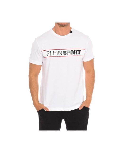 Philipp Plein Fitness ,Wit ,Katoen T-Shirt Met Korte Mouwen En Merkprint in het White voor heren