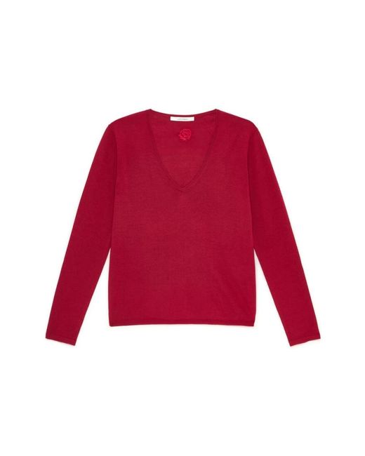 Maliparmi Red V-Neck Knitwear