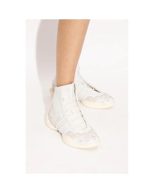Y-3 Schoenen ,Wit ,Leer Hoge Sportschoenen Regu 2002 Hi in het Gray