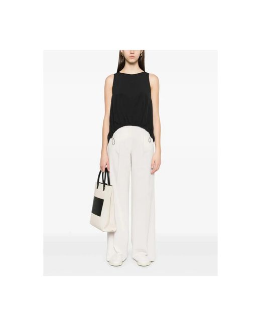 Herno White Wide Trousers