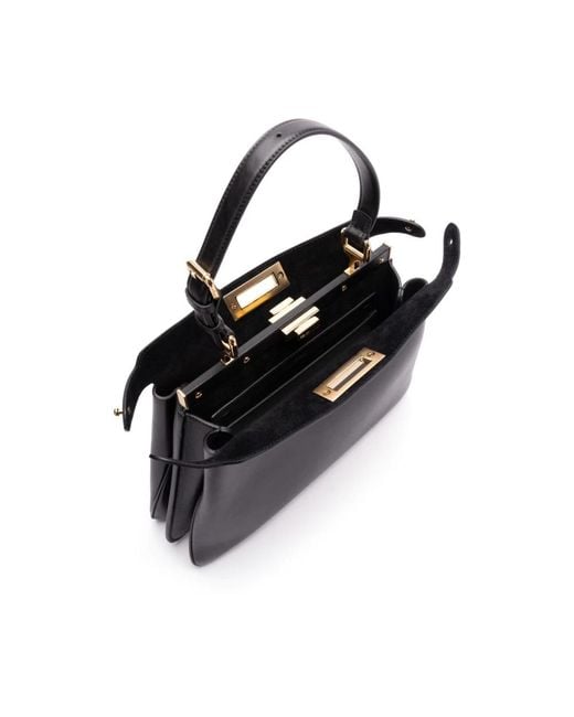 Fendi Black Peekaboo Iconic Soft Medium Leather Bag