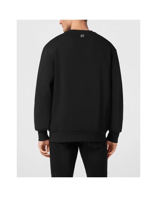 Philipp Plein Hoodies & Sweatvesten ,Zwart ,Katoen Sweatshirt Ls Duck in het Black voor heren