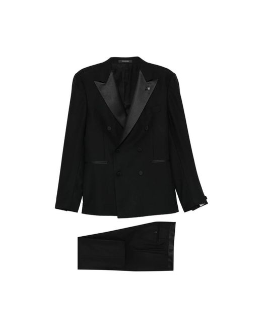 Tagliatore Kostuums ,Zwart ,Wol Double-Breasted Tuxedo Suit in het Black voor heren