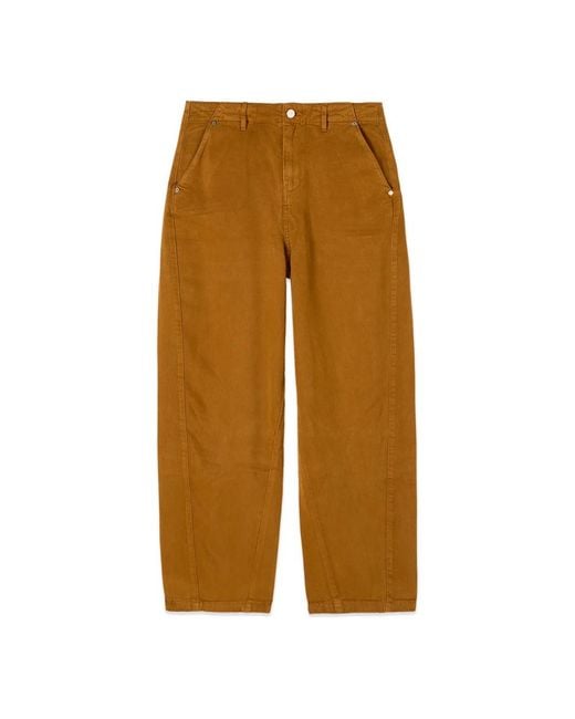 Straight Trousers Oltre de color Brown