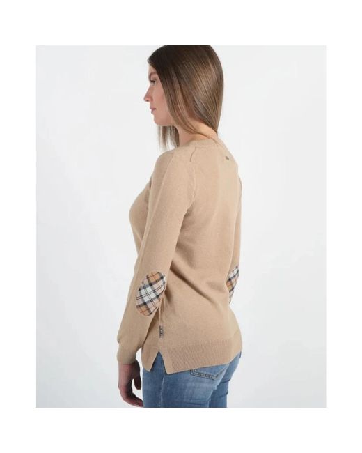Round-Neck Knitwear Barbour de color Natural