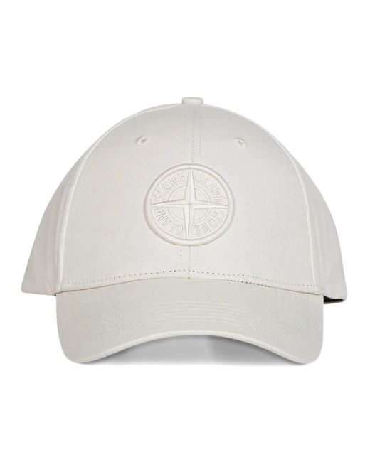 Stone Island Accessoires ,Wit ,Katoen Logo Baseball Cap in het Gray voor heren