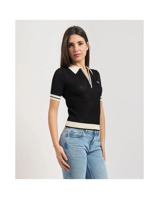 Guess Gabry Cropped Polo in het Black