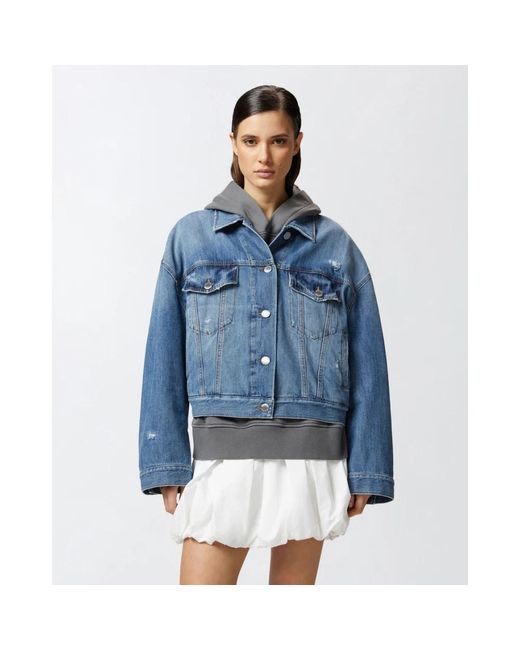 Pinko Garbone Denim Jacket in het Blue