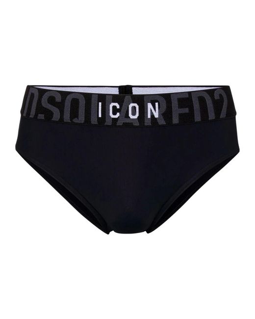 DSquared² Schwarze Meer Kleidung Elastisches Logo in Black für Herren