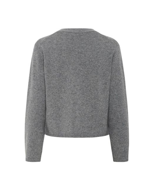 Part Two Gray Grau Melange Strickpullover