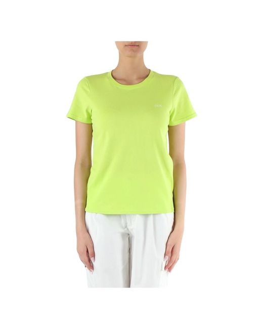 Camiseta de algodón bordada Sun 68 de color Green