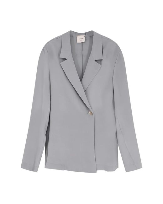 Alysi Silk Blazer in het Gray
