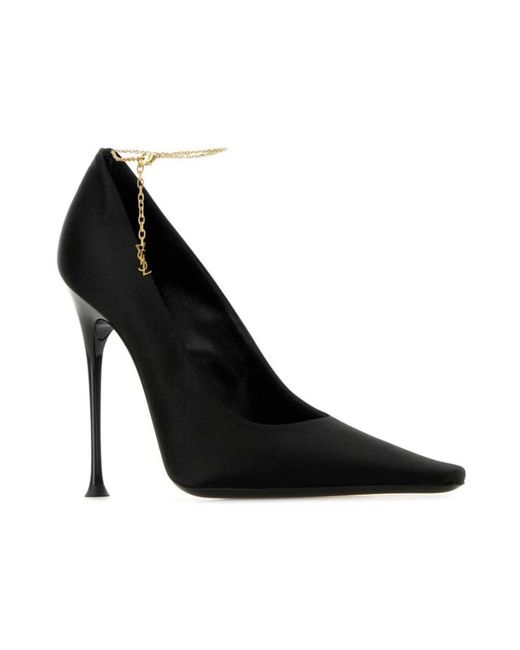 Saint Laurent Black Régine pumps aus crêpe-satin