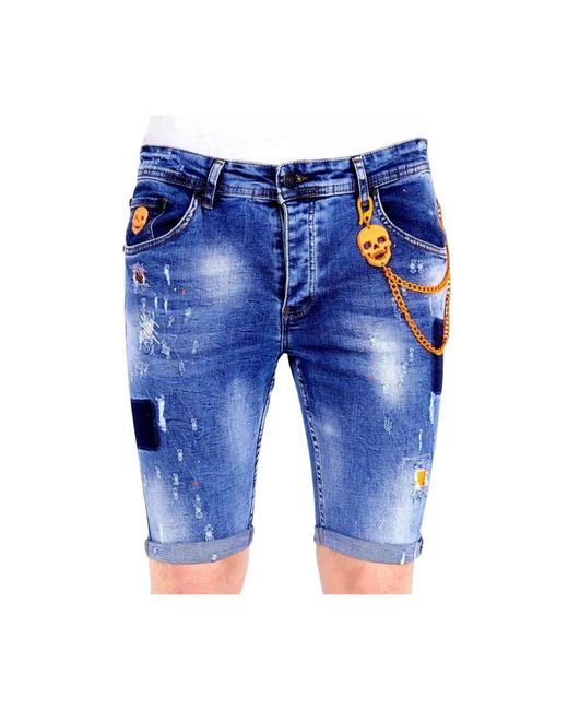Local Fanatic Blue Denim Shorts for men