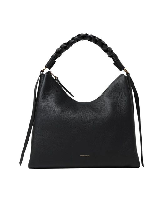 Coccinelle Black Braune Leder-Schultertasche