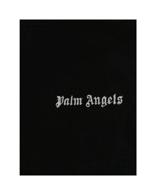 Palm Angels Black Logo cutout mockneck langarm top