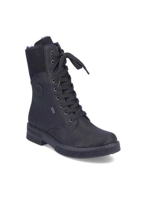 Rieker Black Lace-Up Boots