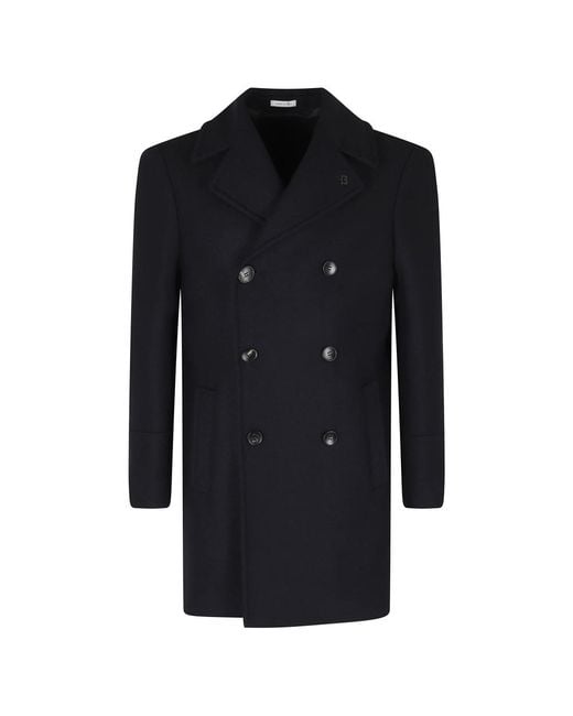 BRERAS Milano Black Double-Breasted Coats for men
