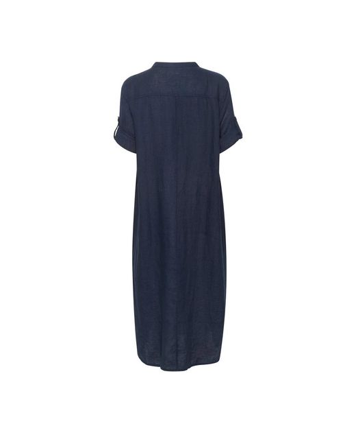 Cream Blue Midi Dresses