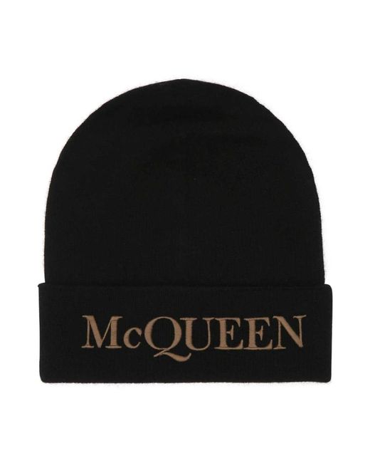 McQueen Accessoires ,Zwart ,Kasjmier Kasjmier Zwarte Beanie Hoed in het Black voor heren