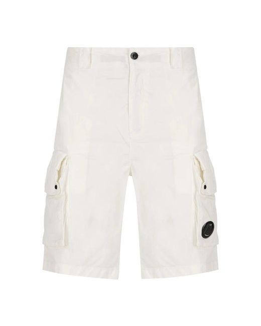 C P Company White Casual Shorts for men