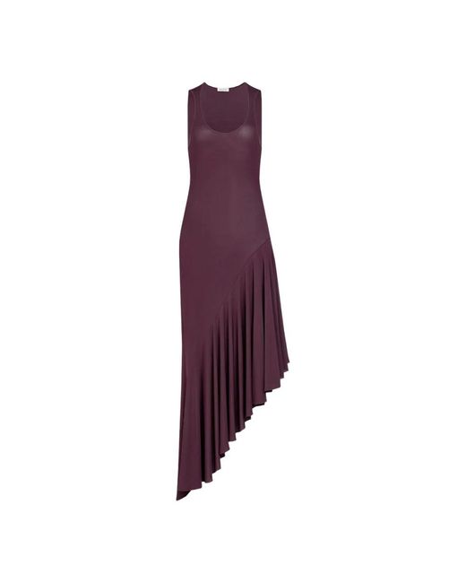 Alaïa Purple Asymmetric Fluid Viscose Jersey Dress