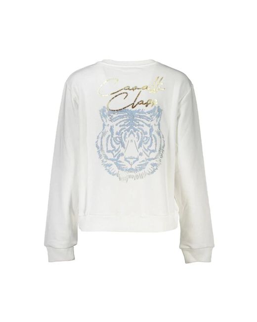 Roberto Cavalli White Cotton Sweatshirt