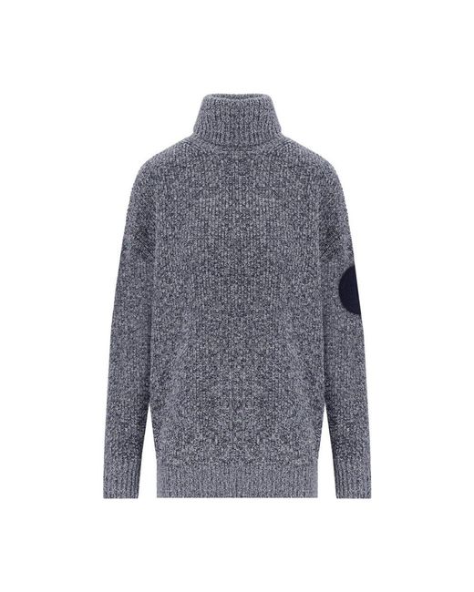 Elisabetta Franchi Gray Navy turtleneck jumper
