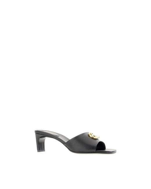Gucci Gray Heeled Mules