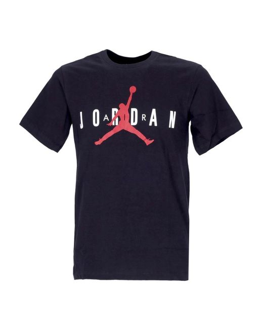 Nike Fitness ,Zwart ,Katoen Air Wordmark T-Shirt in het Blue voor heren