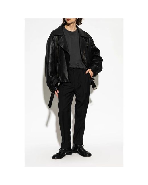 Leather Jackets Balmain de hombre de color Black