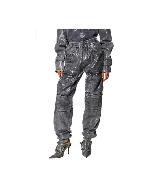 DIESEL Gray Straight Trousers