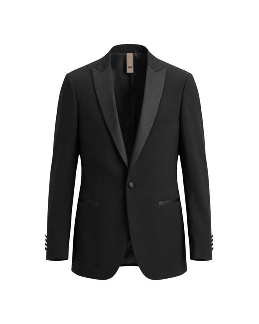 MULISH Black Single Breasted Suits for men