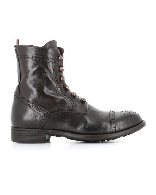 Officine Creative Black Lace-Up Boots