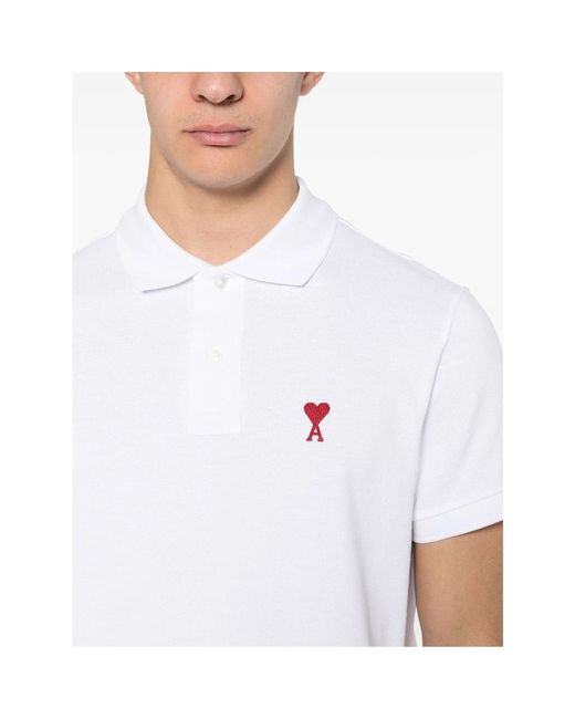 AMI White Polo shirts,weißes ami de coeur polo shirt