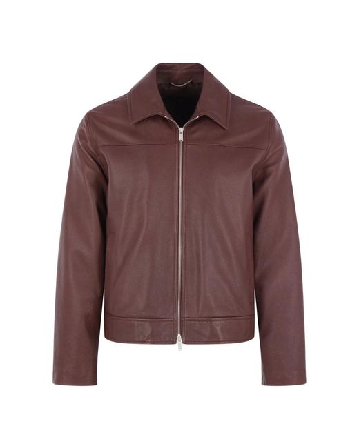 Lardini Brown Leather Jackets for men
