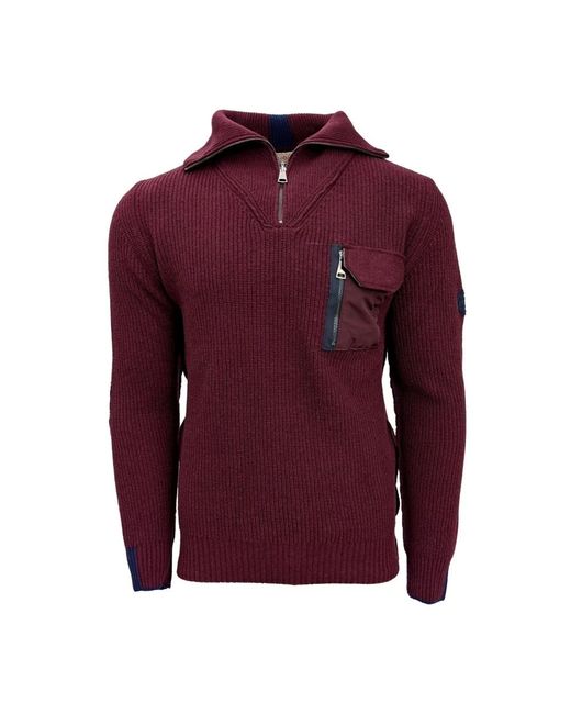 Bob Half-Zip Rollkragenpullover in Red für Herren